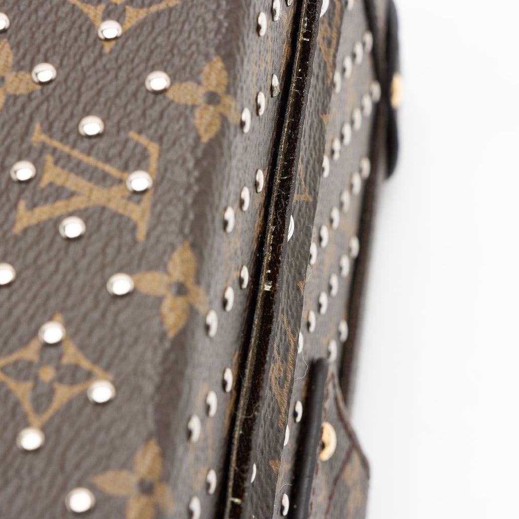 Louis Vuitton Monogram Canvas Studded Petite Malle Bag