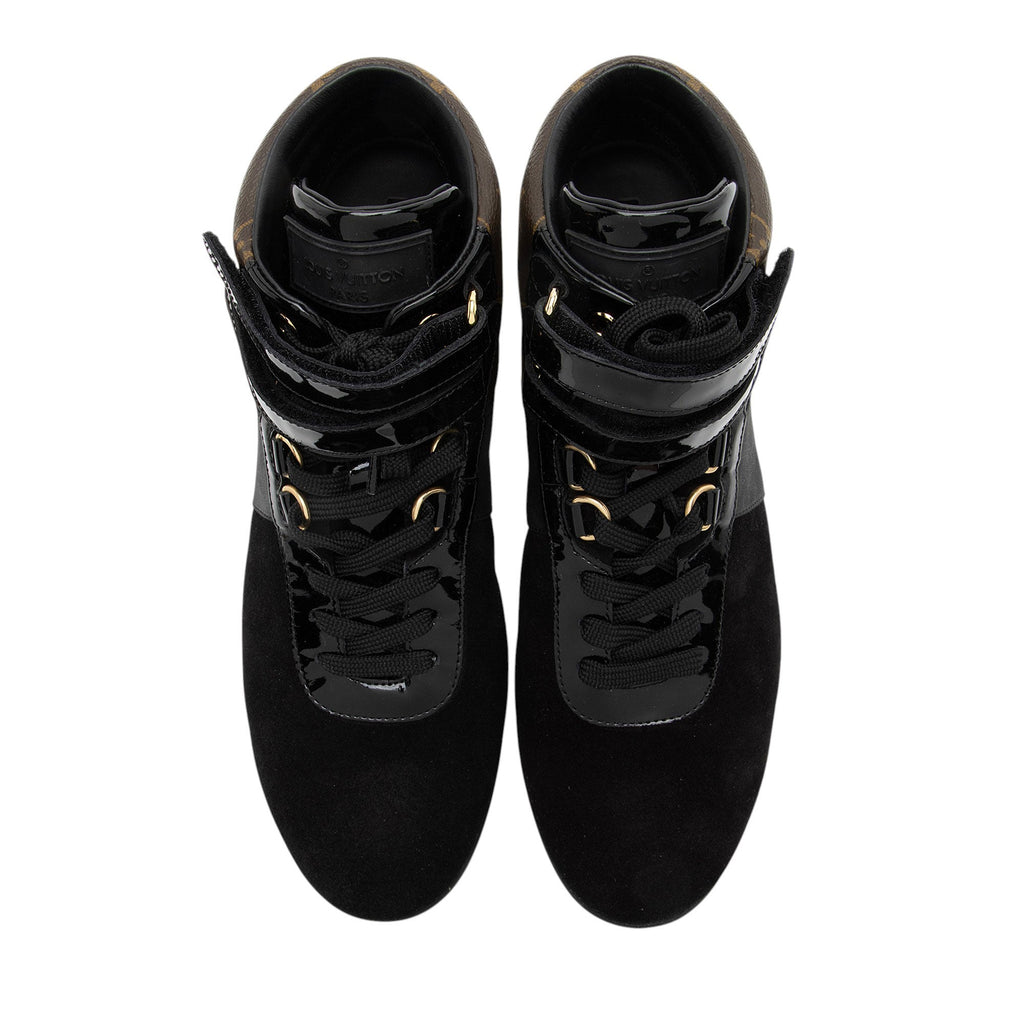 Louis Vuitton Monogram Canvas Suede Move Up Sneakers - Size 8.5 / 38.5