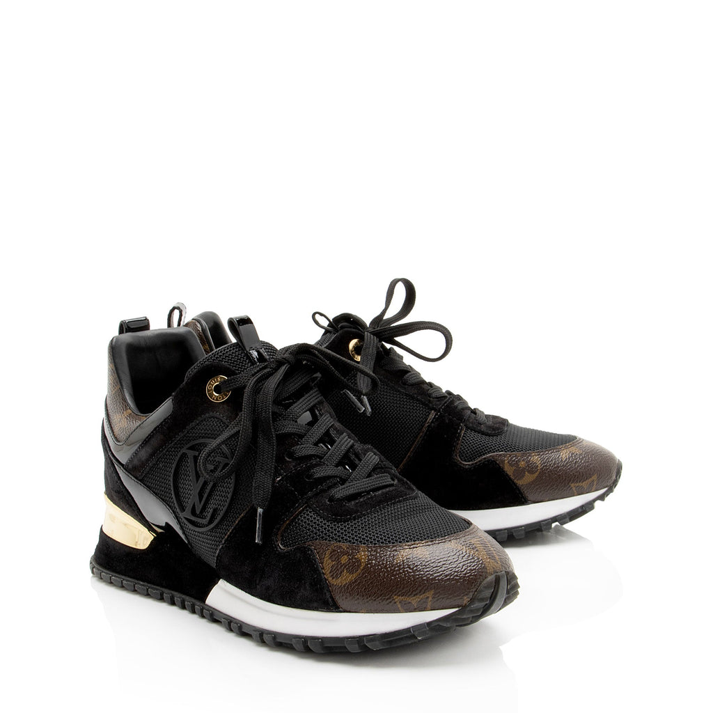Louis Vuitton Monogram Canvas Suede Run Away Sneakers - Size 7 / 37