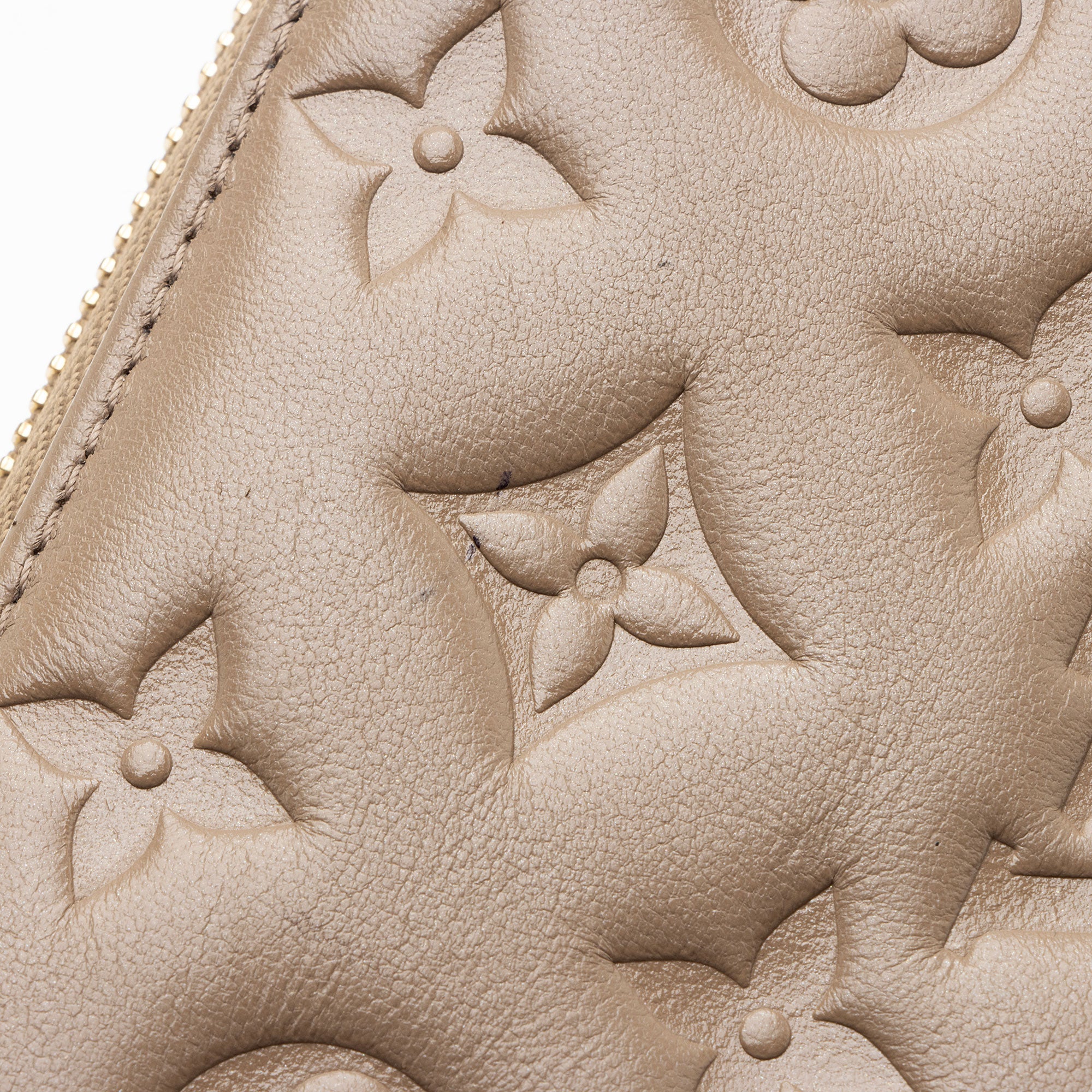 Louis Vuitton Monogram Embossed Lambskin Coussin Zippy Wallet