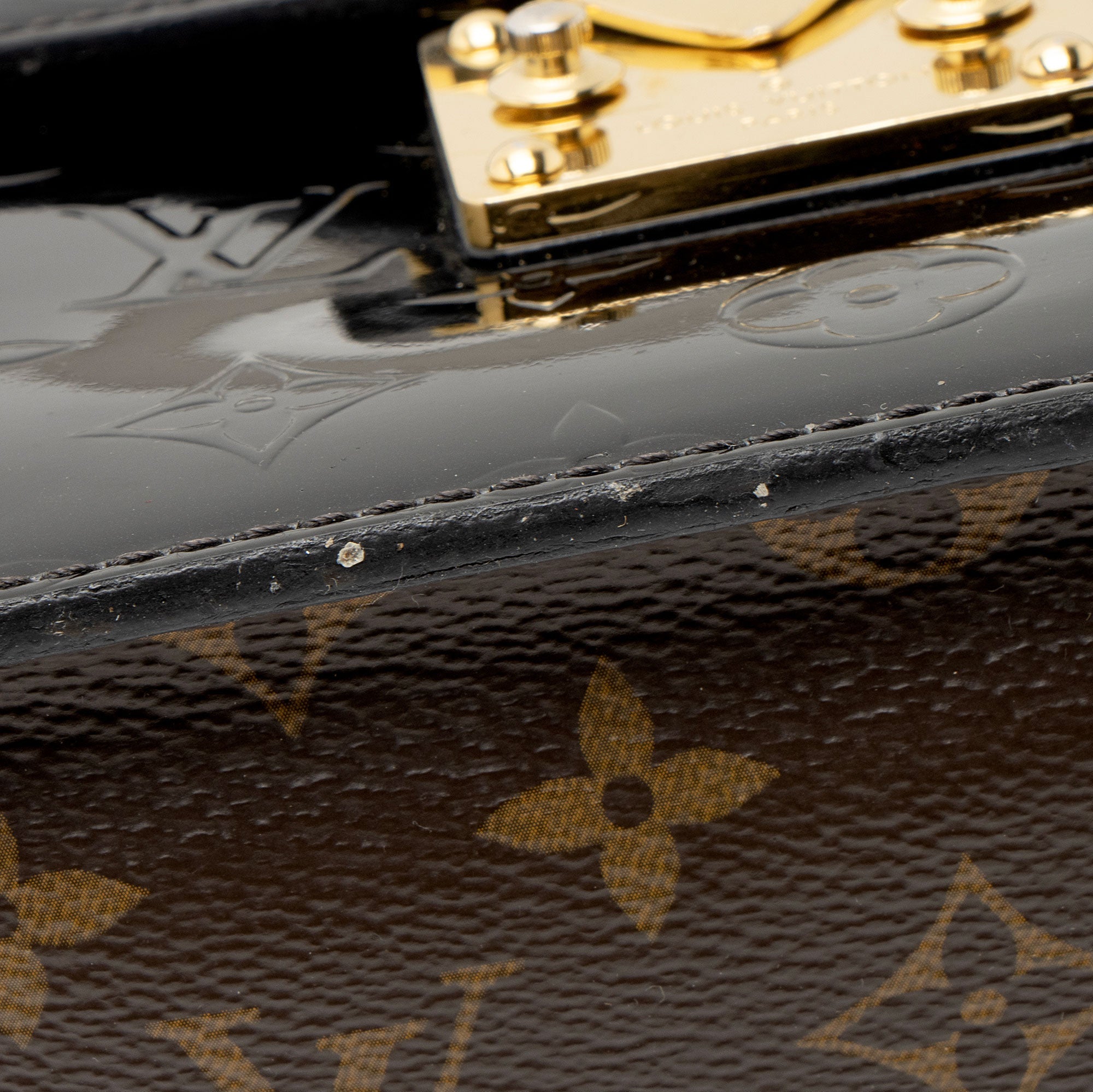 Louis Vuitton Monogram Vernis Spring Street Bitume Top Handle