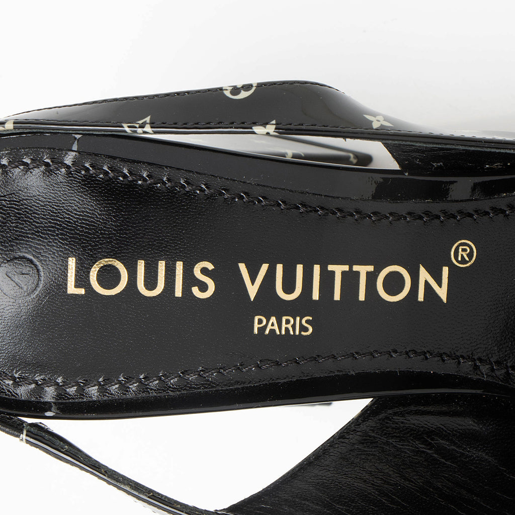 Louis Vuitton Patent Calfskin Monogram Shake Slingback Pumps - Size 7.5 / 37.5
