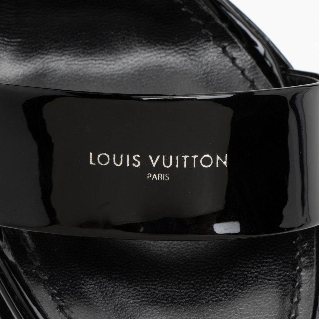 Louis Vuitton Patent Leather Fame Platform Sandals - Size 8.5 / 38.5