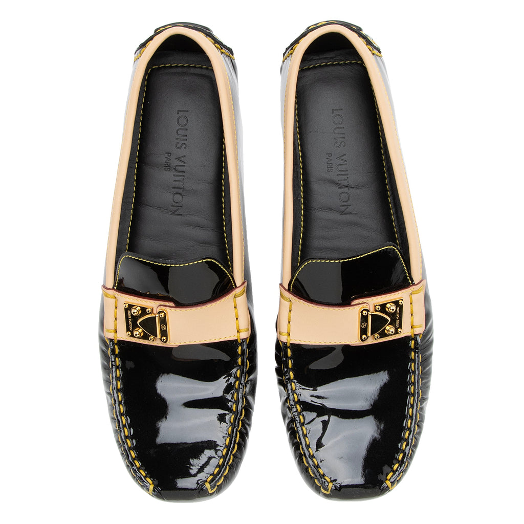 Louis Vuitton Patent Leather Lombok Driving Loafers - Size 8.5 / 38.5 (SHF-23627)