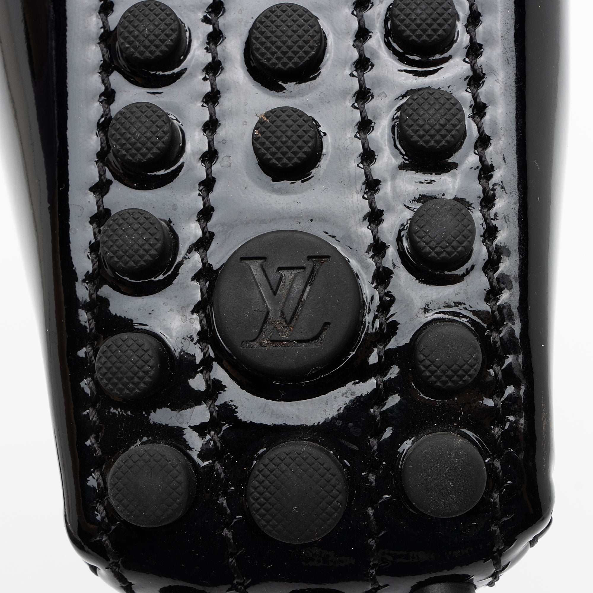 Louis Vuitton Patent Leather LV Silverstone Driving Moccasins - Size 7.5 / 37.5
