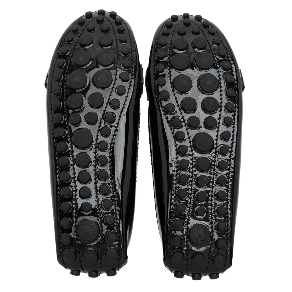 Louis Vuitton Patent Leather LV Silverstone Driving Moccasins - Size 7.5 / 37.5