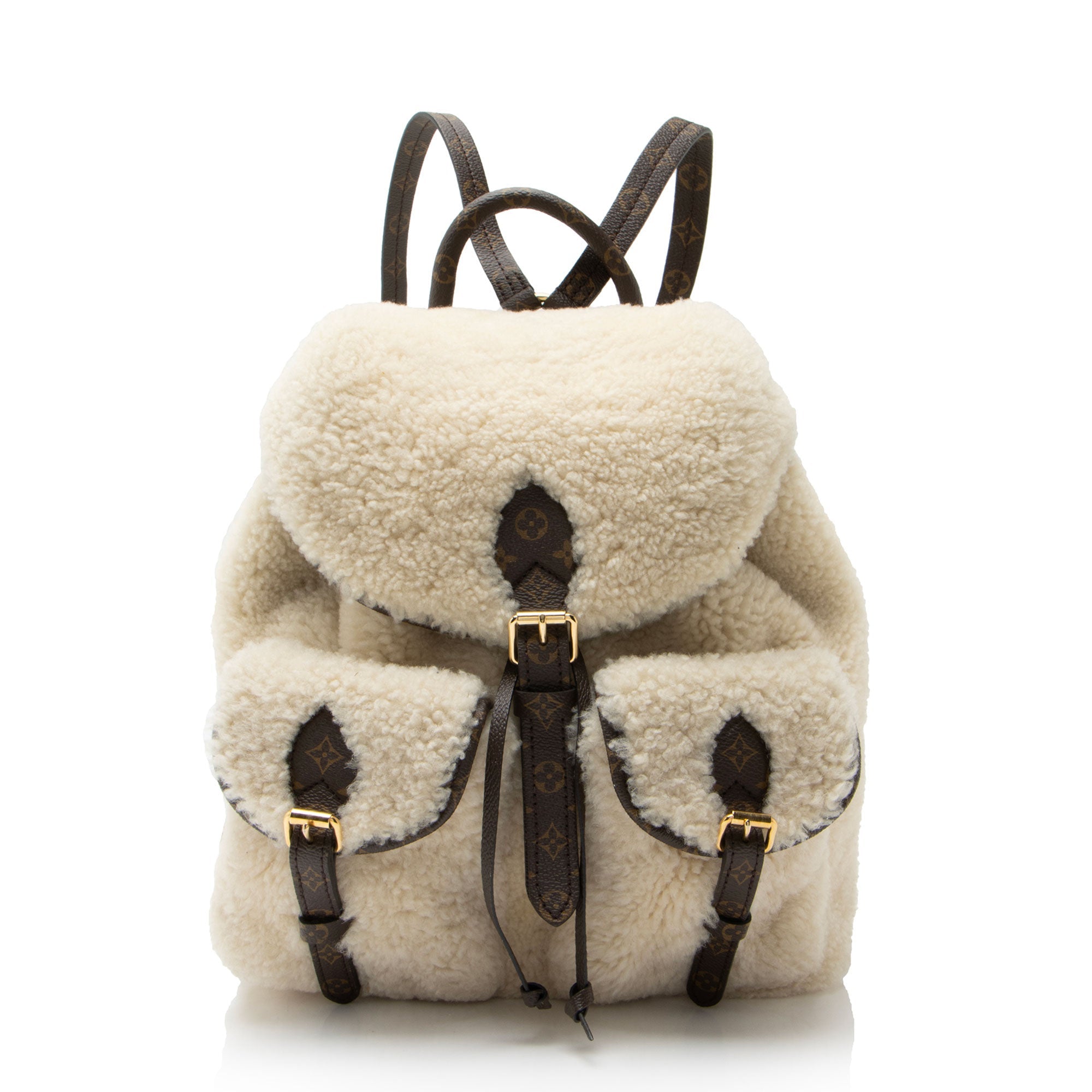 Louis Vuitton Shearling Monogram Canvas LV Ski Backpack