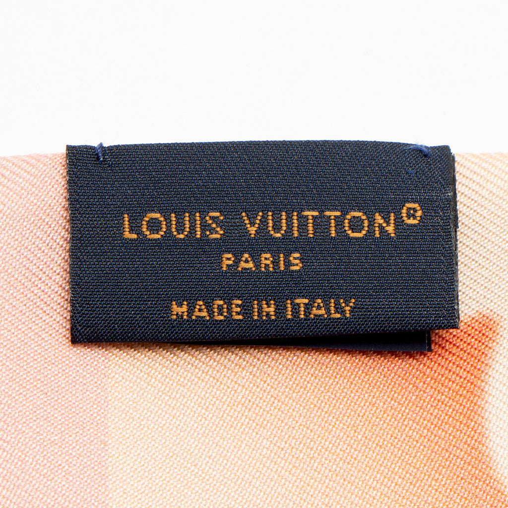 Louis Vuitton Silk Mahina Cloudy Flowers Bandeau Scarf