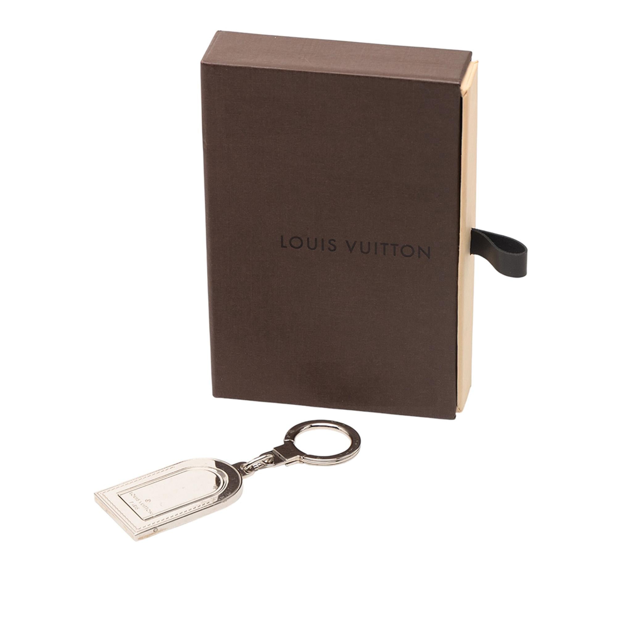 Louis Vuitton Silver Metal Luggage Tag Key Holder