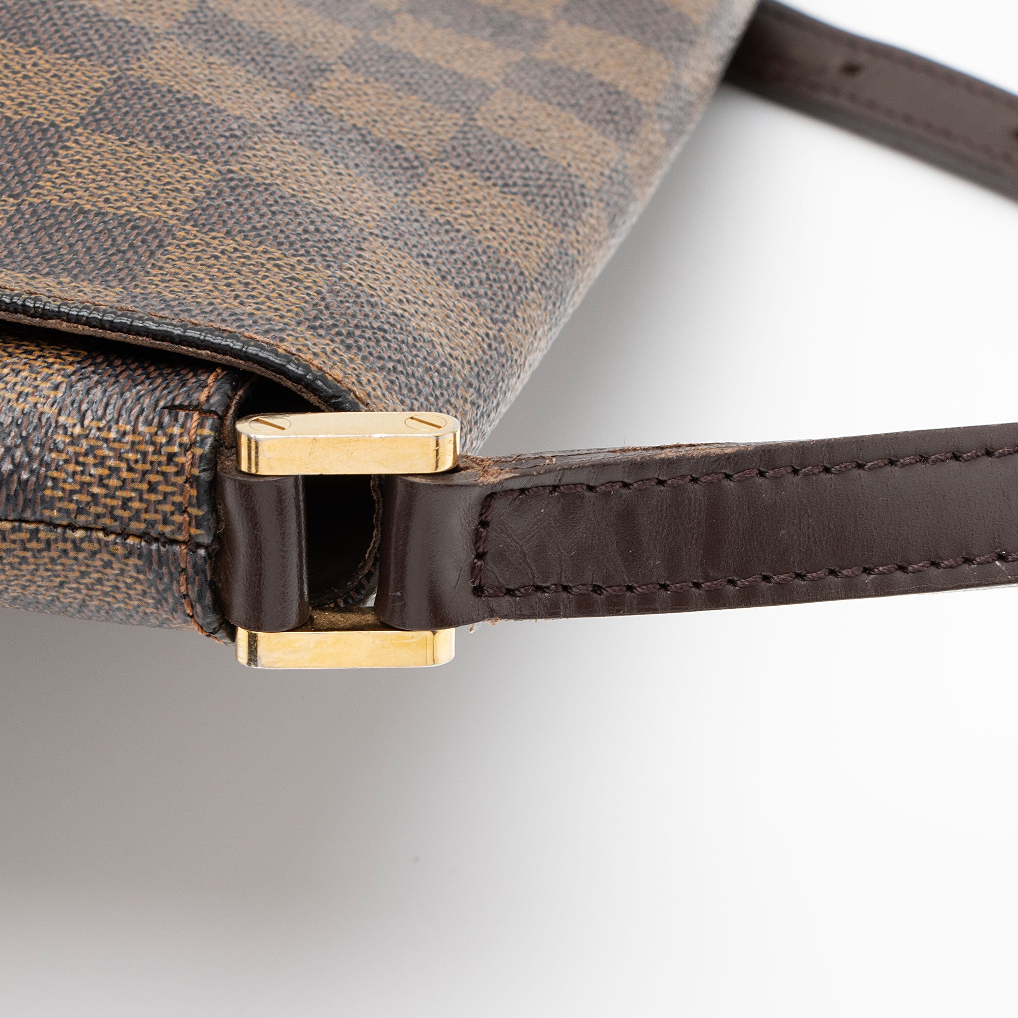 Louis Vuitton Vintage Damier Ebene Musette Tango Shoulder Bag (SHF-FZaXbp)