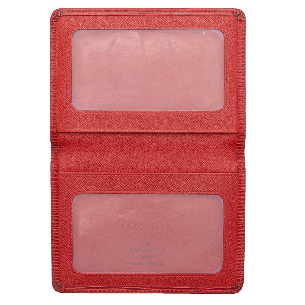 Louis Vuitton Vintage Epi Leather Two Card Holder Wallet (SHF-16759)