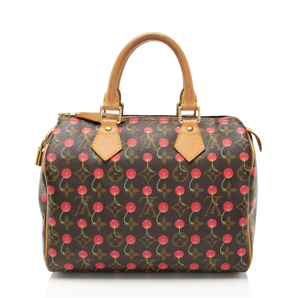 Louis Vuitton Vintage Limited Edition Monogram Canvas Cerises Speedy 25 Satchel