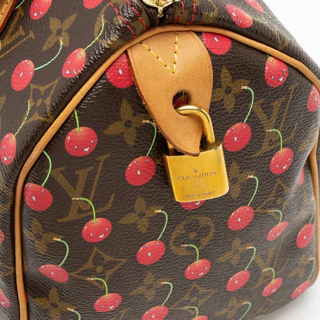 Louis Vuitton Vintage Limited Edition Monogram Canvas Cerises Speedy 25 Satchel