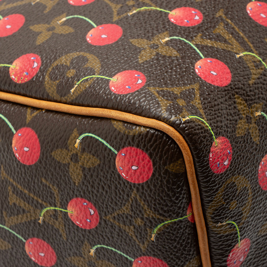 Louis Vuitton Vintage Limited Edition Monogram Canvas Cerises Speedy 25 Satchel