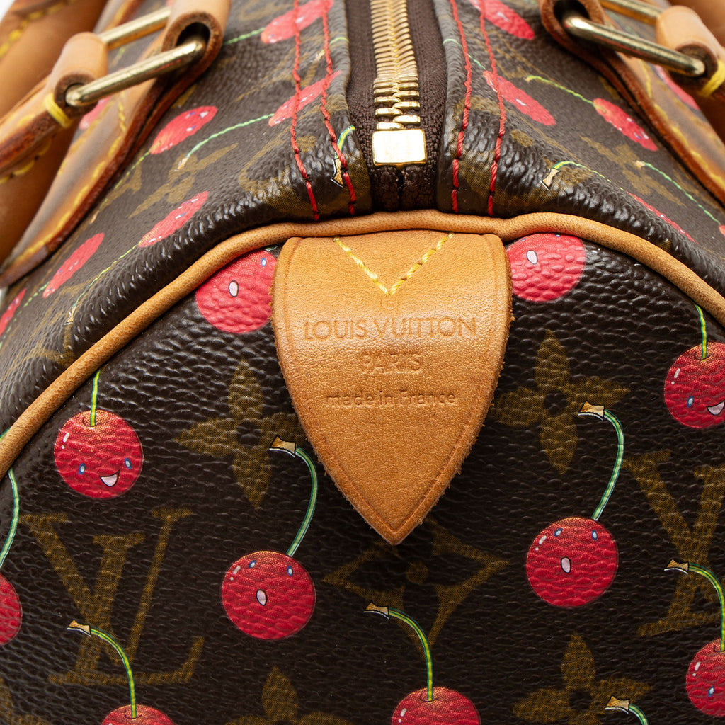 Louis Vuitton Vintage Limited Edition Monogram Canvas Cerises Speedy 25 Satchel