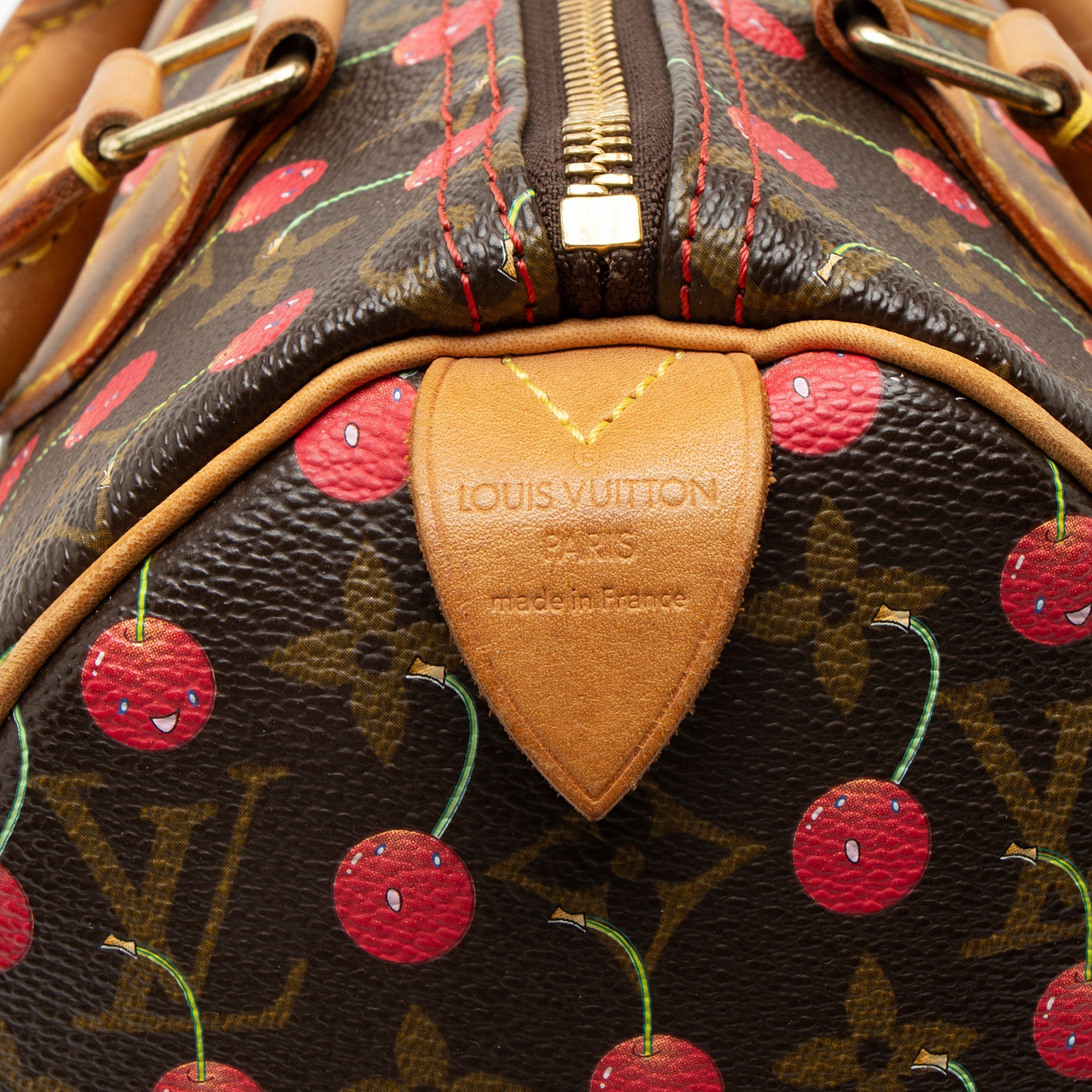 Louis Vuitton Vintage Limited Edition Monogram Canvas Cerises Speedy 25 Satchel