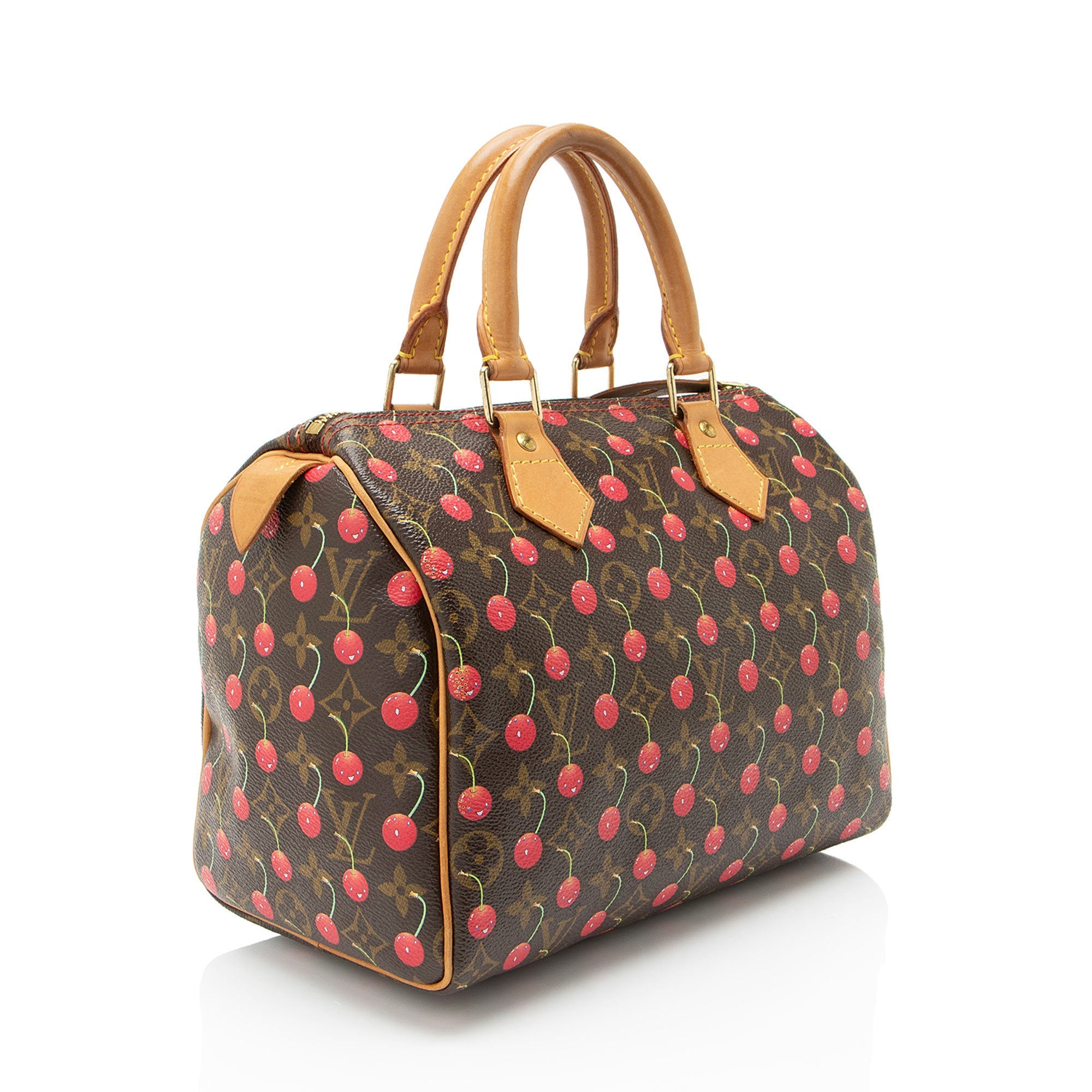 Louis Vuitton Vintage Limited Edition Monogram Canvas Cerises Speedy 25 Satchel