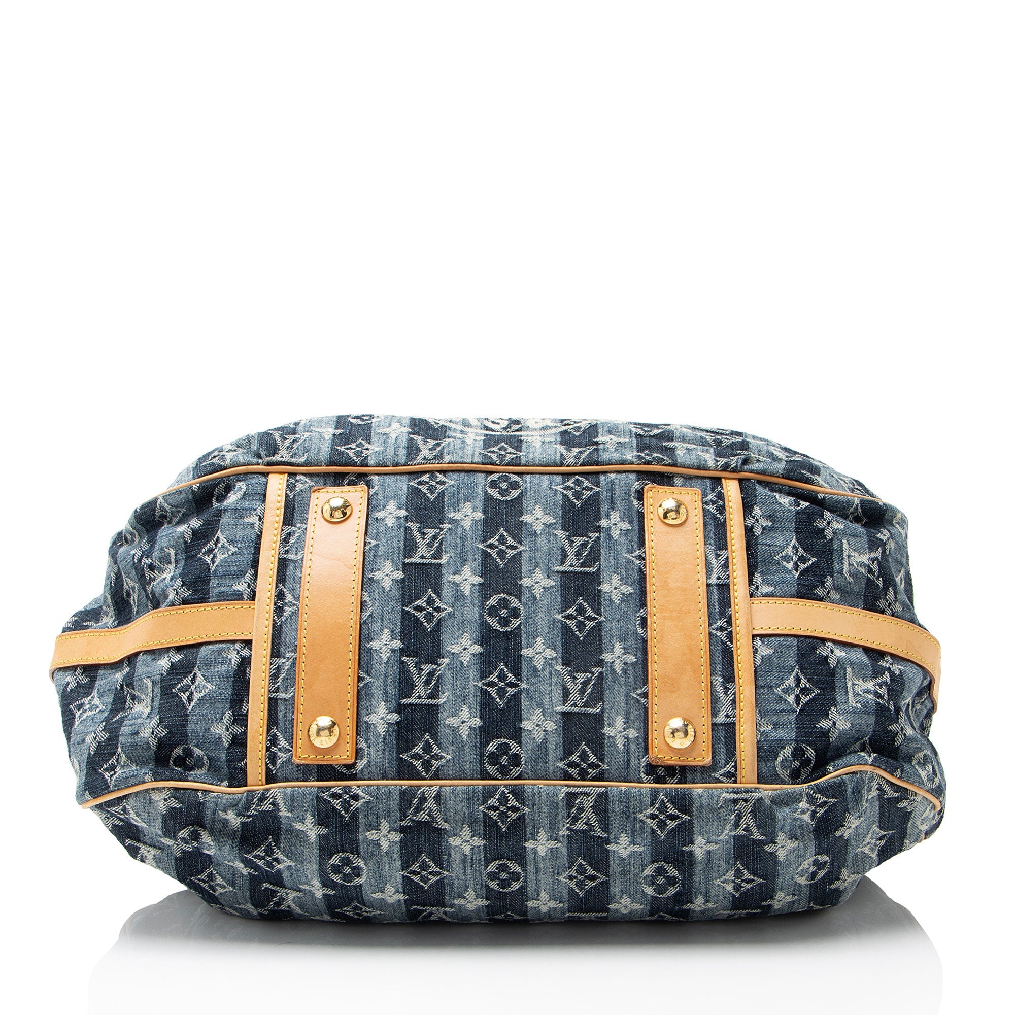 Louis Vuitton Vintage Limited Edition Monogram Denim Porte Epaule Raye GM Satchel