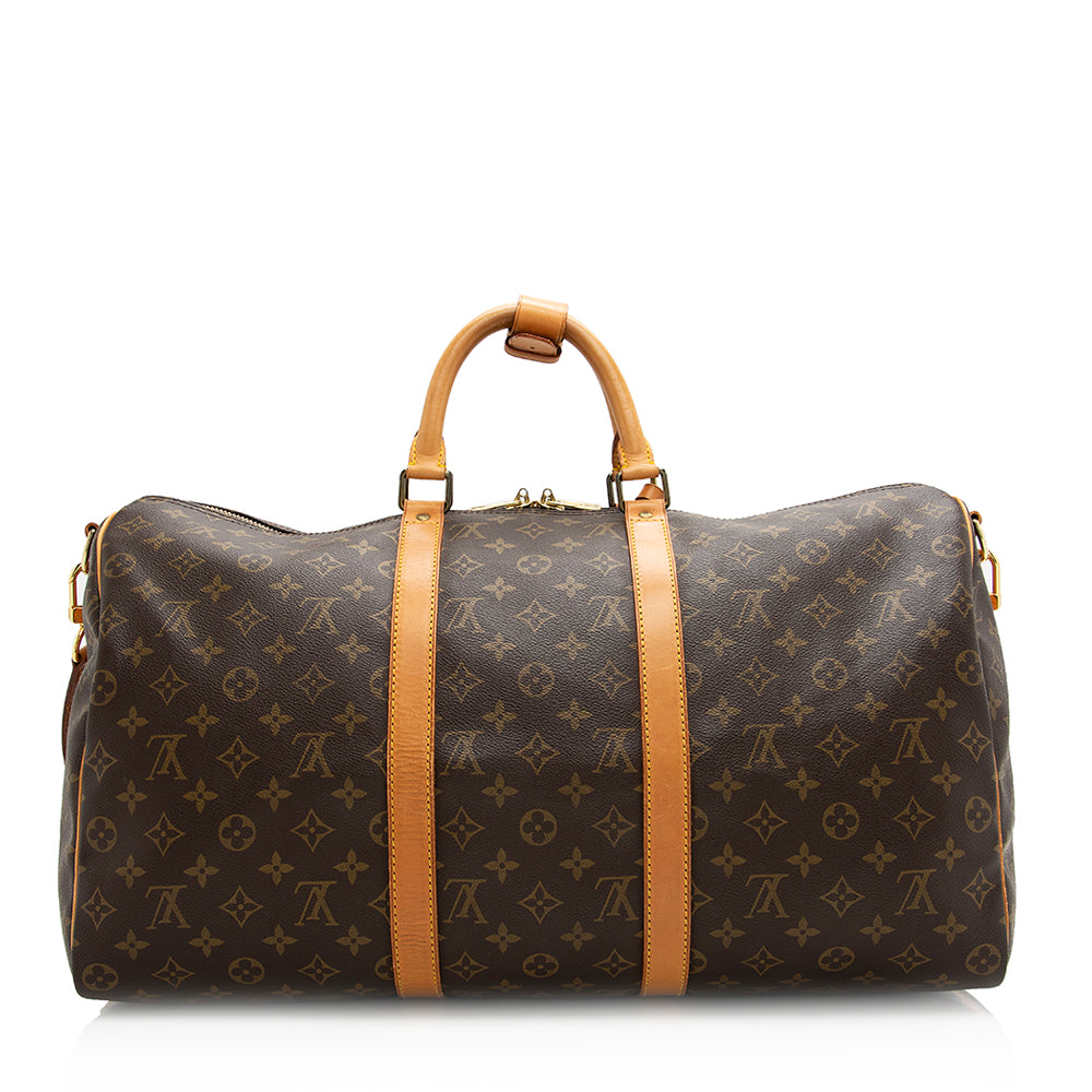 Louis Vuitton Vintage Monogram Canvas Keepall Bandouliere 50 Duffle Bag (SHF-20813)
