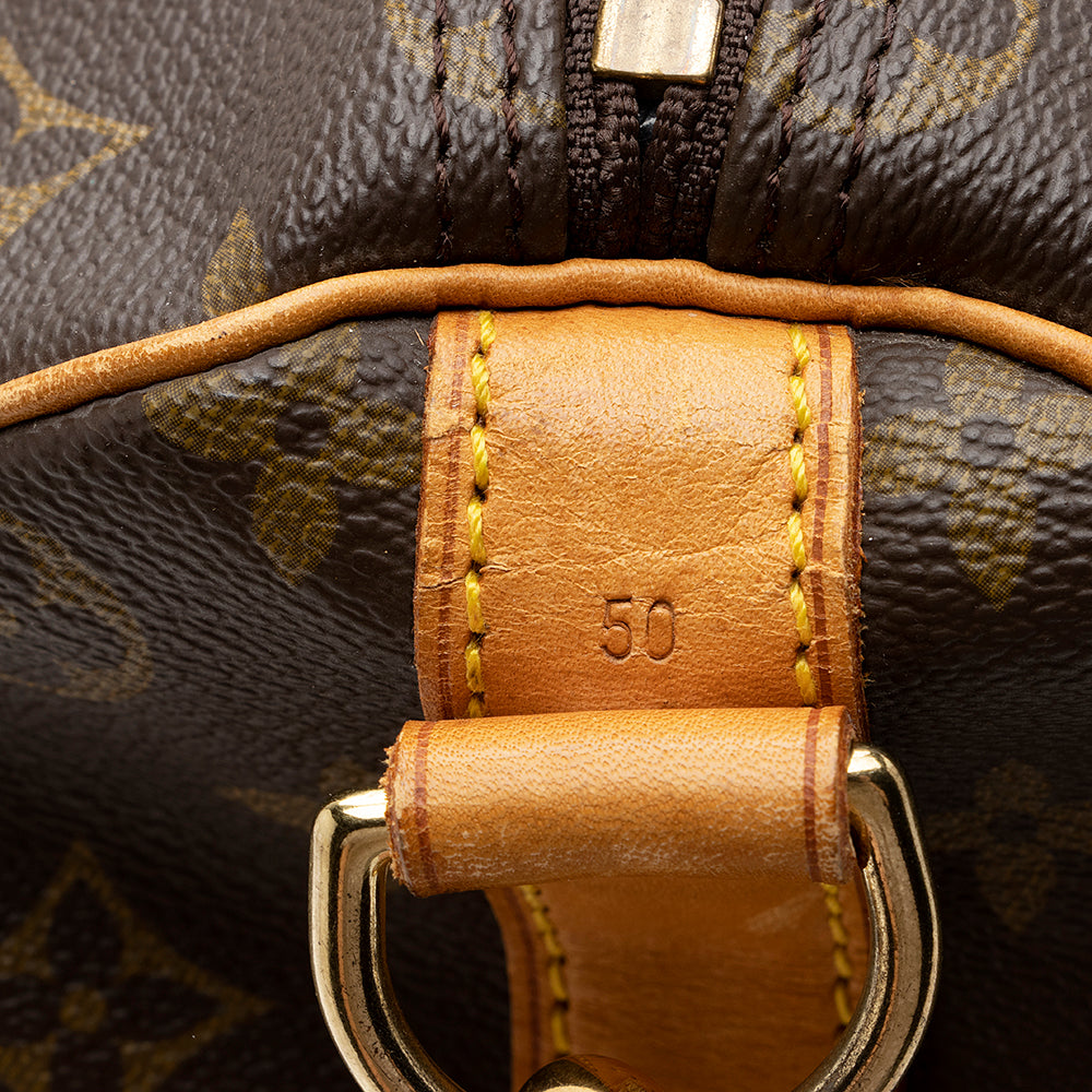 Louis Vuitton Vintage Monogram Canvas Keepall Bandouliere 50 Duffle Bag (SHF-20813)