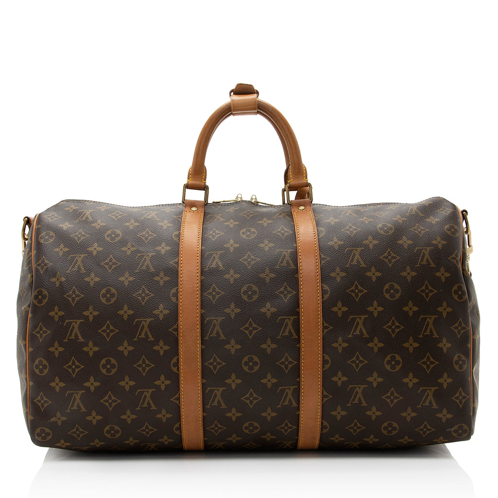 Louis Vuitton Vintage Monogram Canvas Keepall Bandouliere 50 Duffel Bag (SHF-22254)