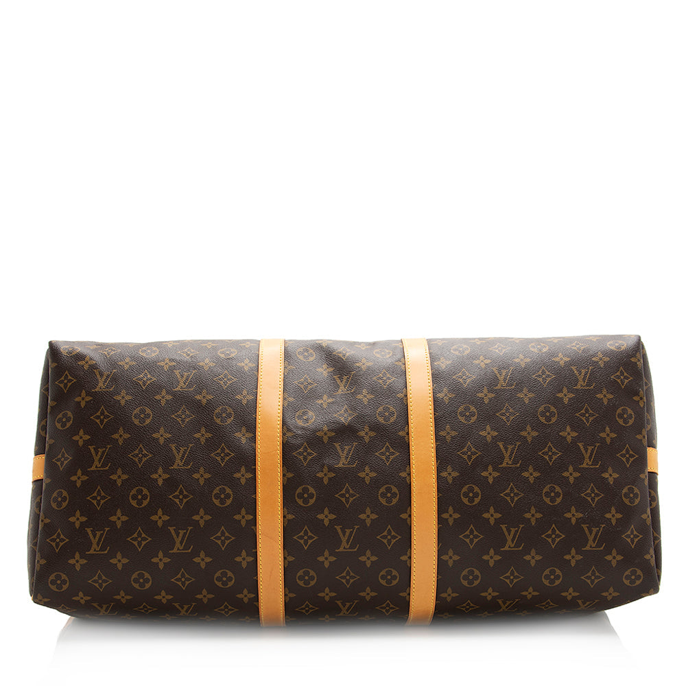 Louis Vuitton Vintage Monogram Canvas Keepall Bandouliere 60 Duffel Bag (SHF-20338)