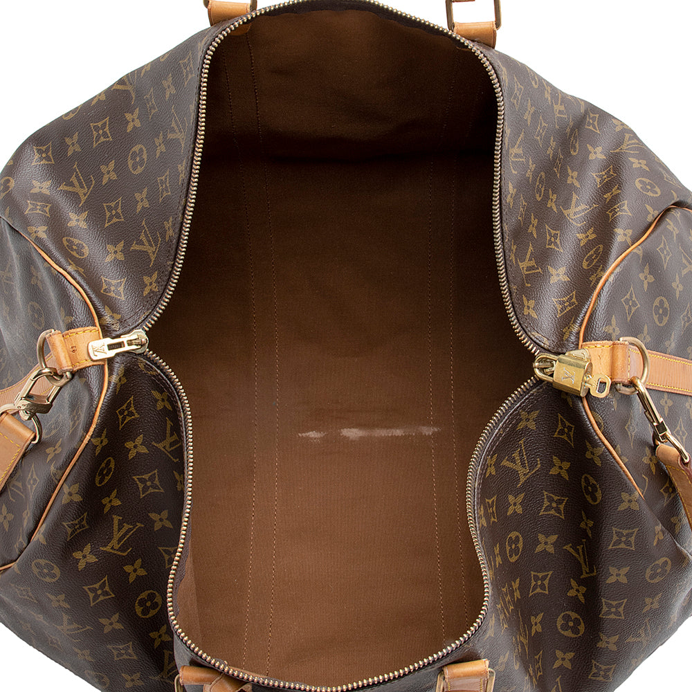 Louis Vuitton Vintage Monogram Canvas Keepall Bandouliere 60 Duffel Bag (SHF-21625)