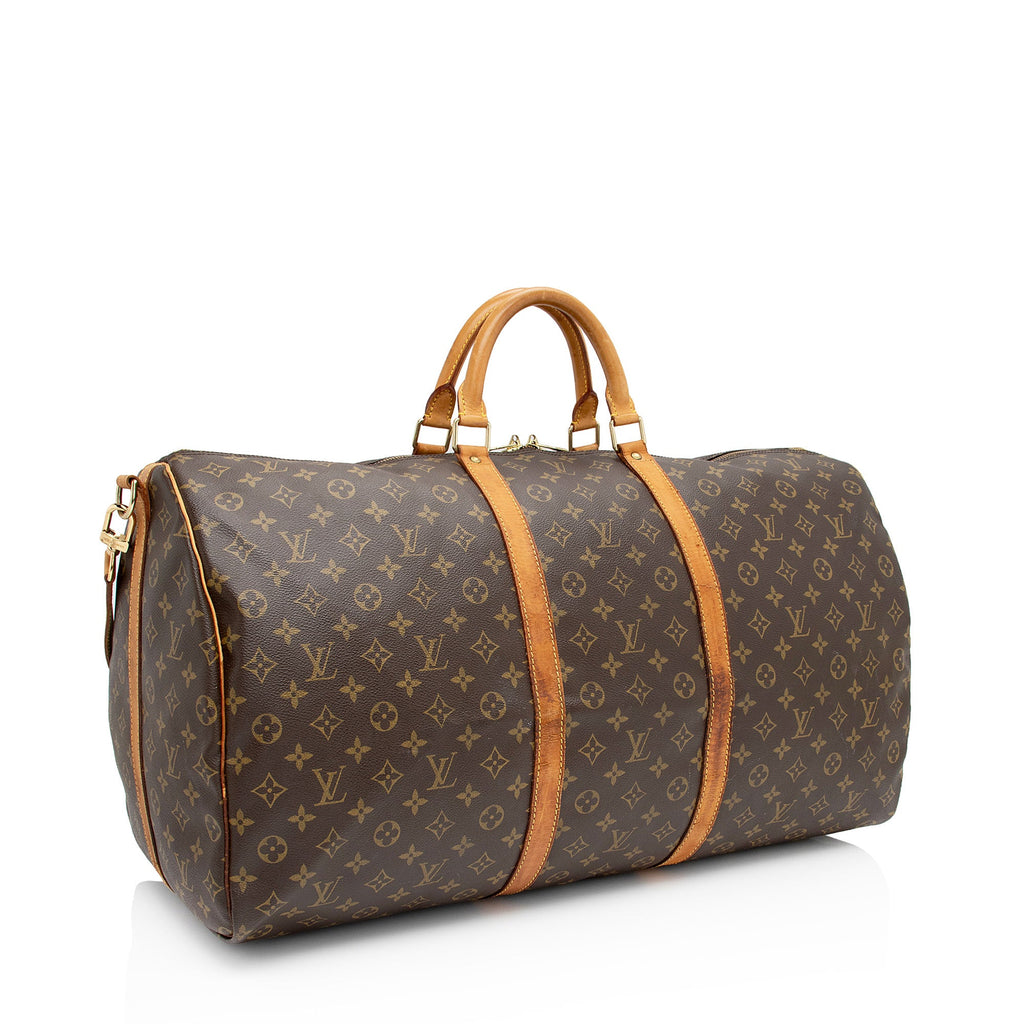 Louis Vuitton Vintage Monogram Canvas Keepall Bandouliere 60 Duffle (SHF-Pcqeua)