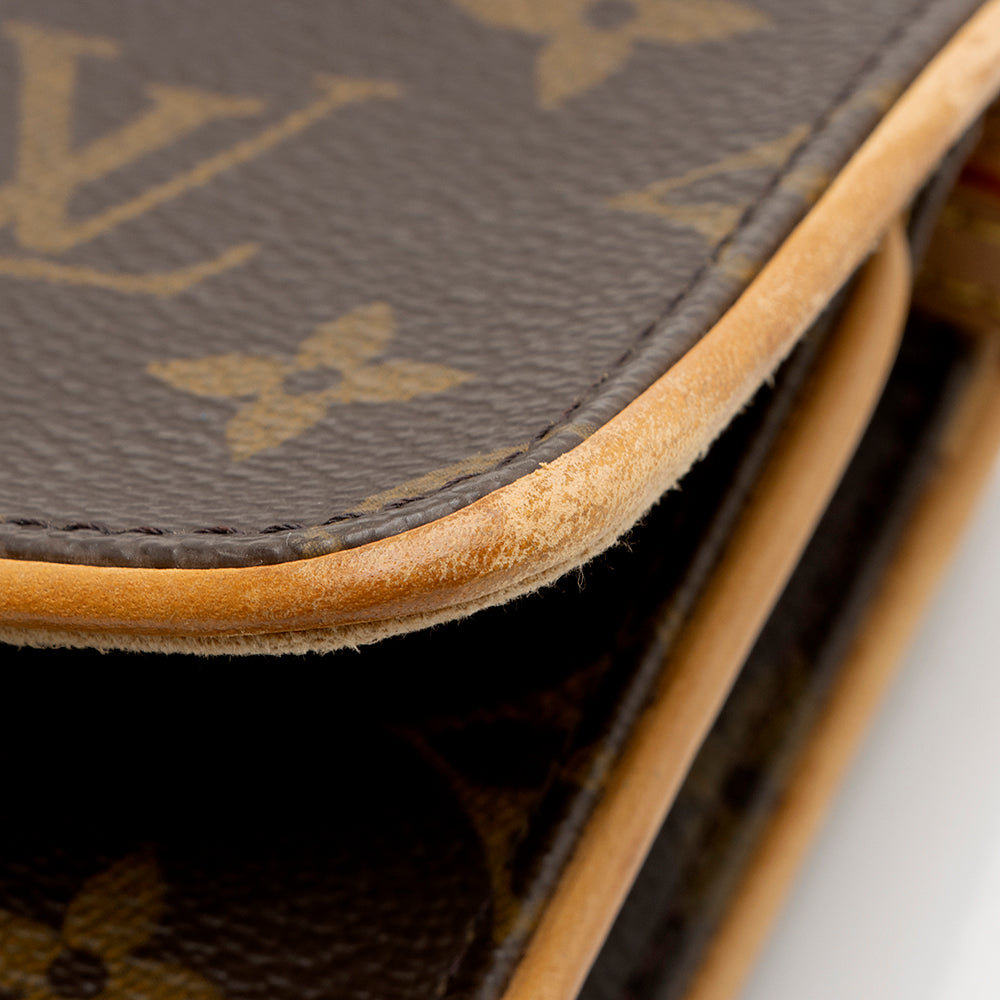 Louis Vuitton Vintage Monogram Canvas Pochette Twin GM Shoulder Bag (SHF-20314)
