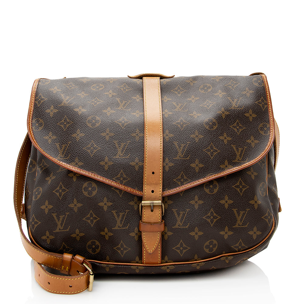 Louis Vuitton Vintage Monogram Canvas Saumur 35 Messenger Bag (SHF-21228)