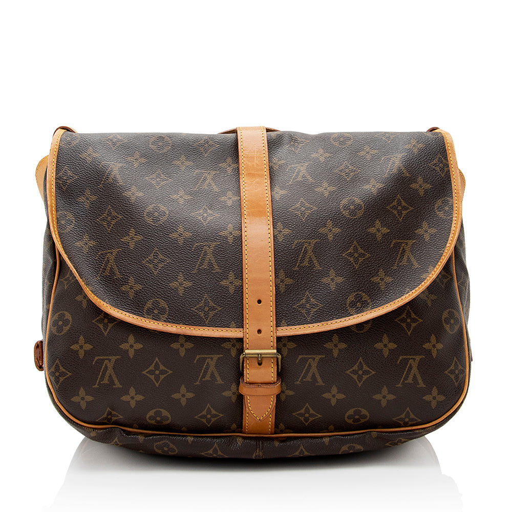 Louis Vuitton Vintage Monogram Canvas Saumur 35 Messenger Bag (SHF-21214)