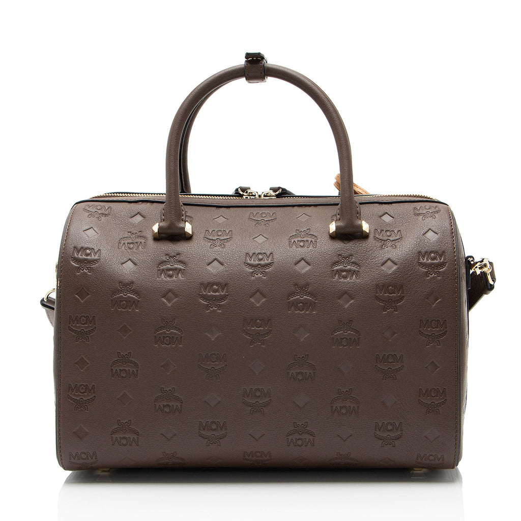 MCM Calfskin Ottomar Monogram Essential Boston Bag