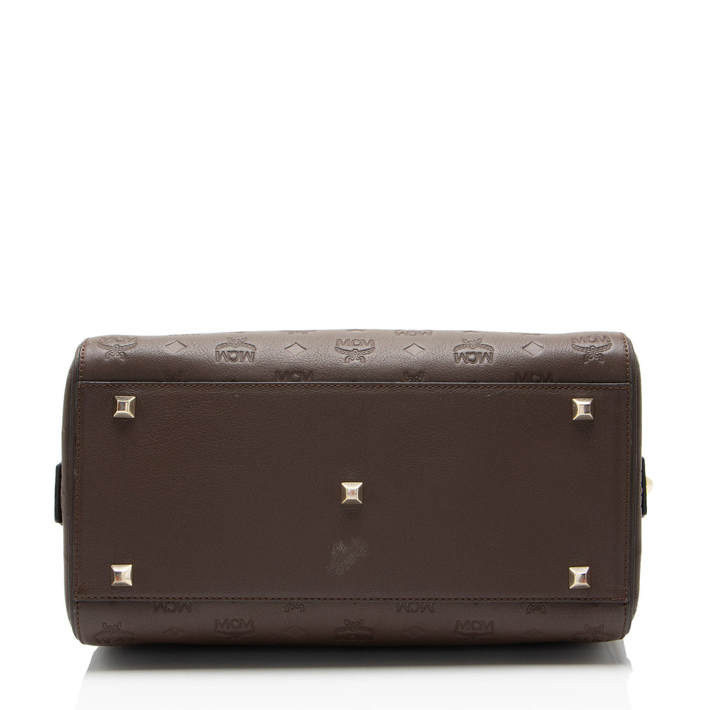 MCM Calfskin Ottomar Monogram Essential Boston Bag