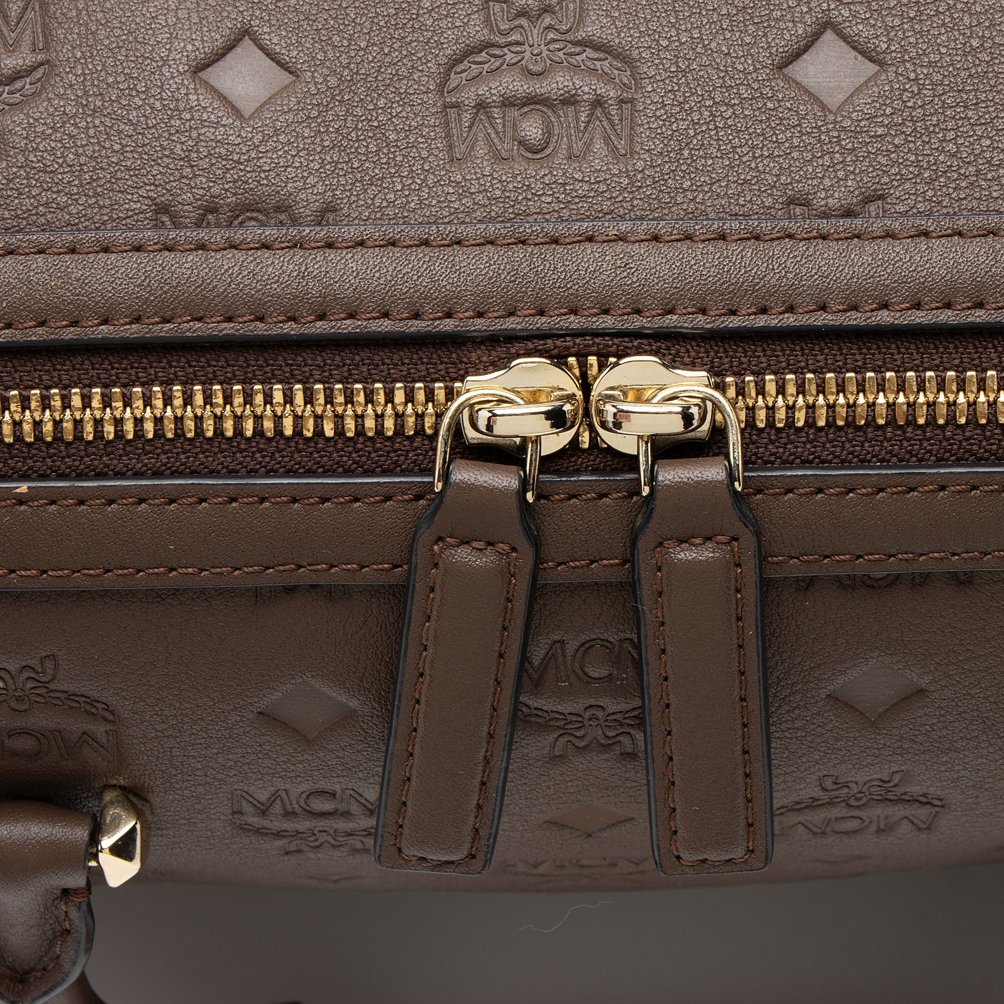 MCM Calfskin Ottomar Monogram Essential Boston Bag