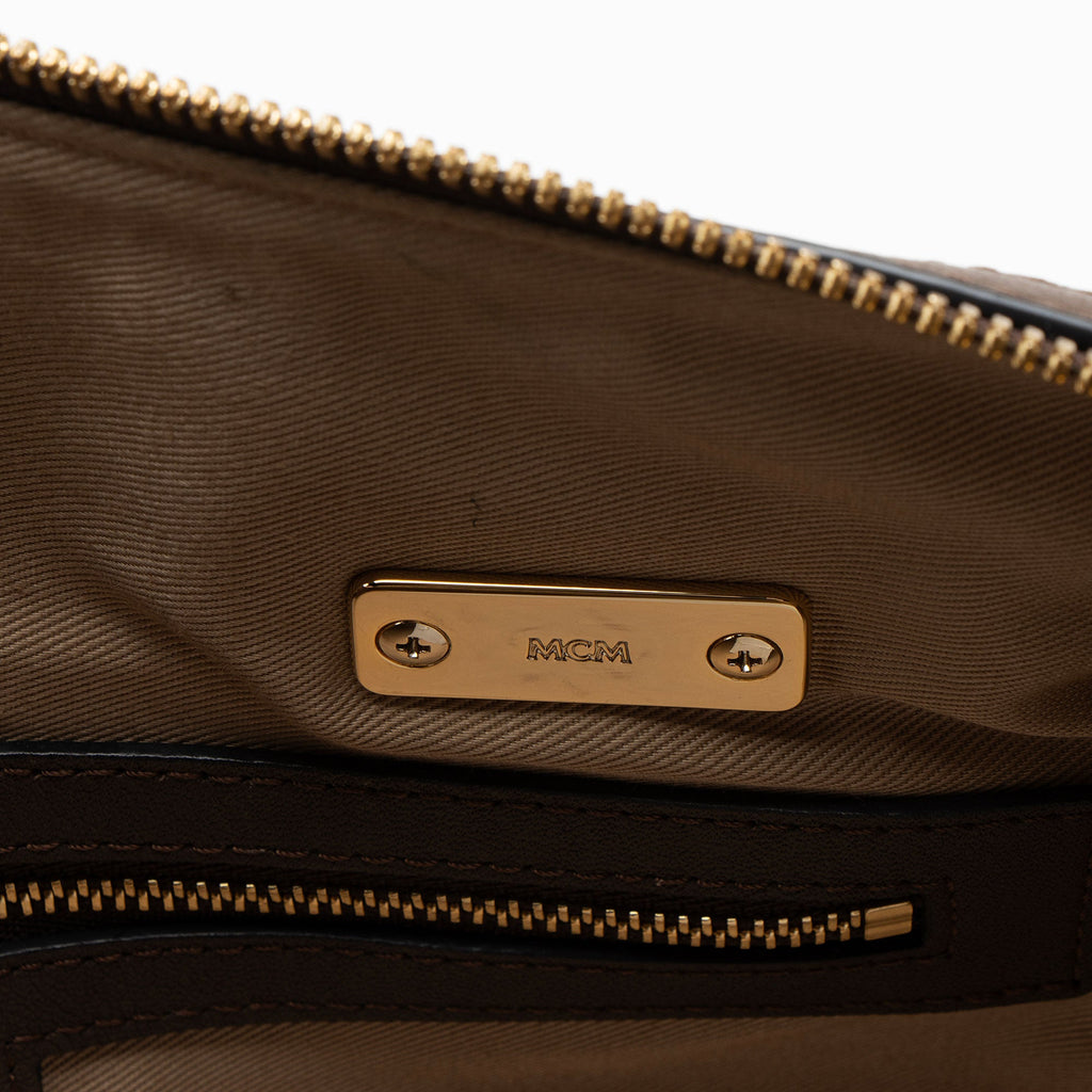 MCM Calfskin Ottomar Monogram Essential Boston Bag