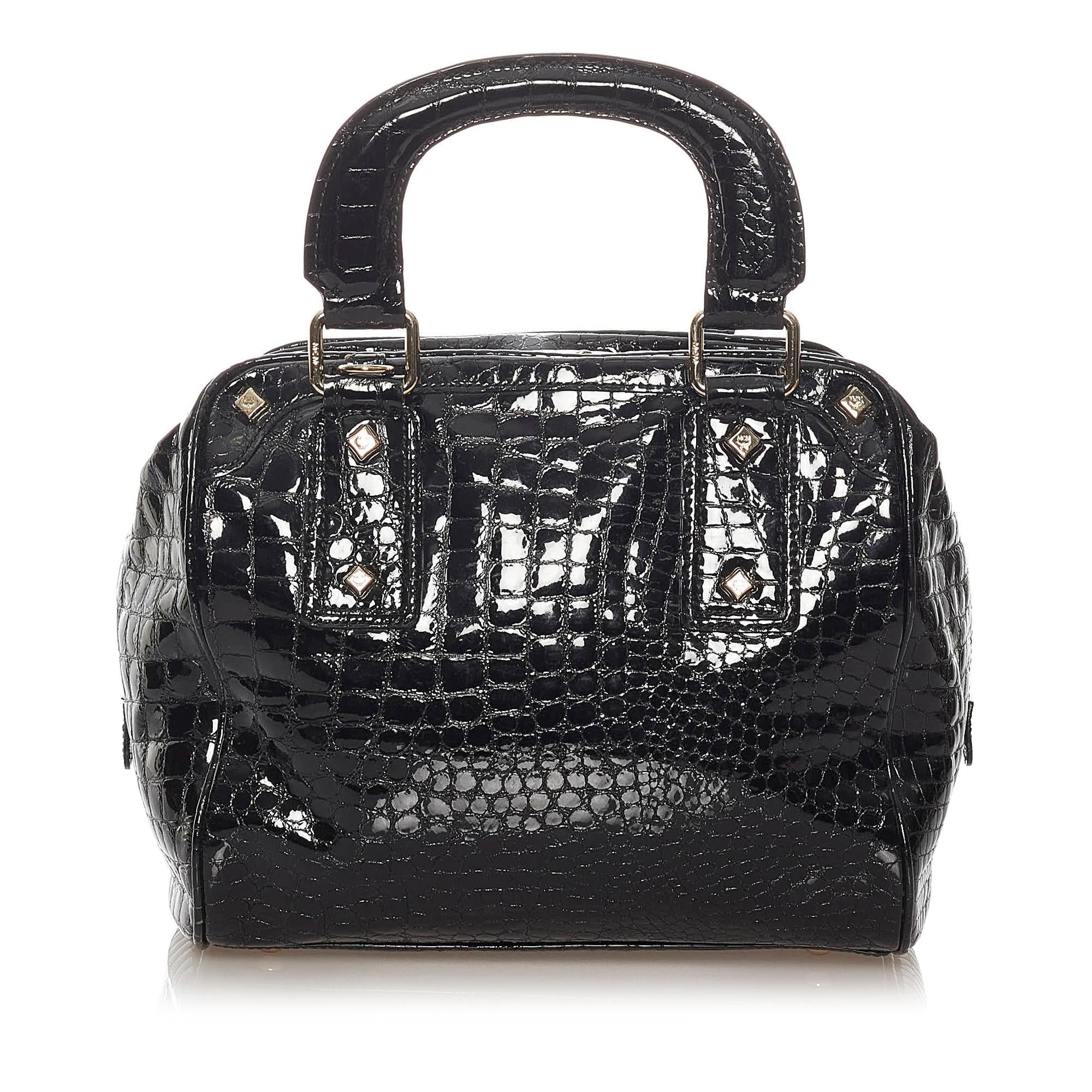 MCM Embossed Patent Leather Satchel (SHG-27971)
