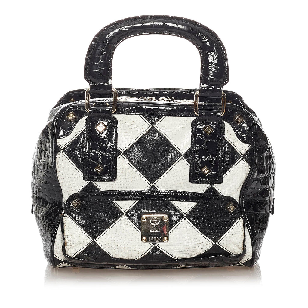 MCM Embossed Patent Leather Satchel (SHG-27971)