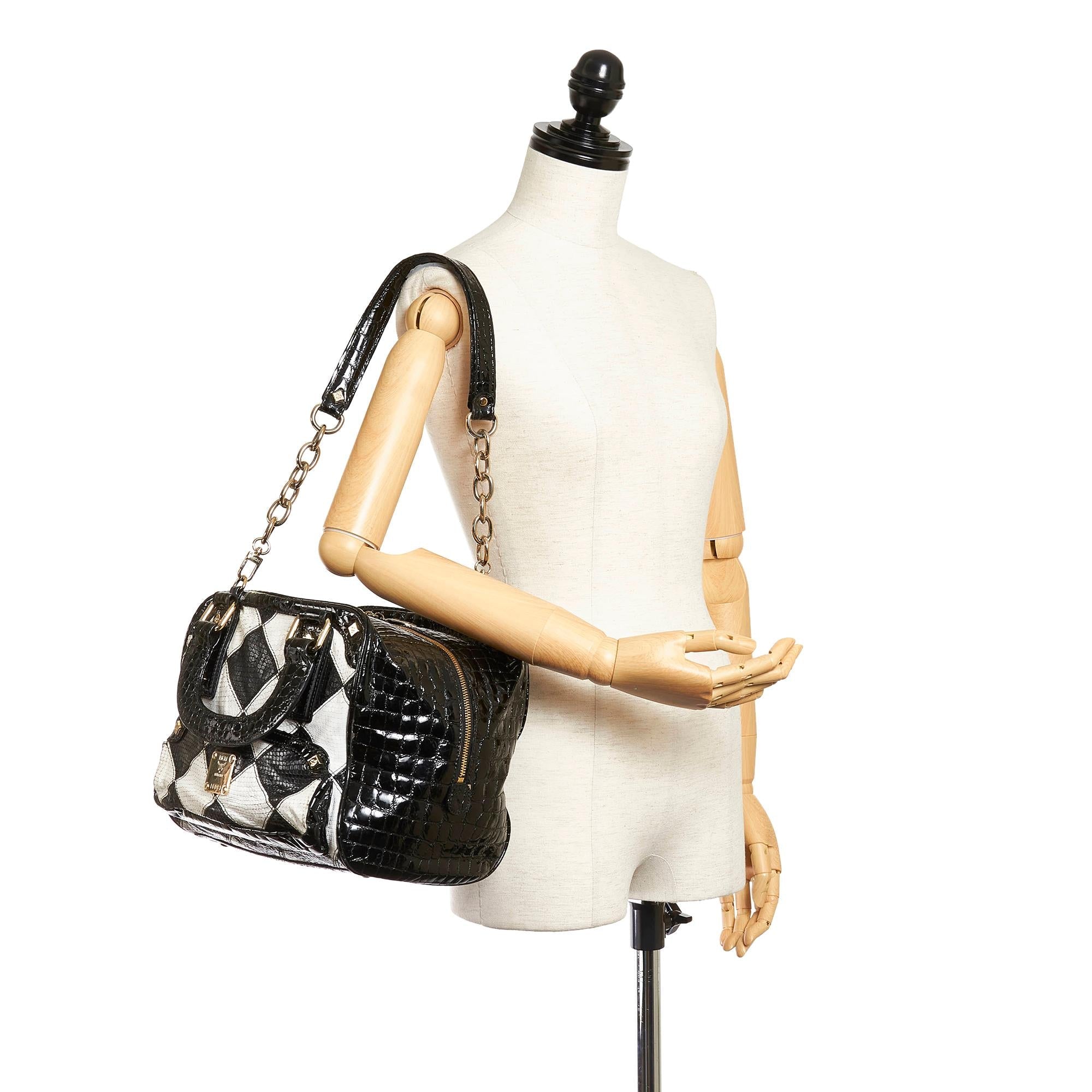 MCM Embossed Patent Leather Satchel (SHG-27971)