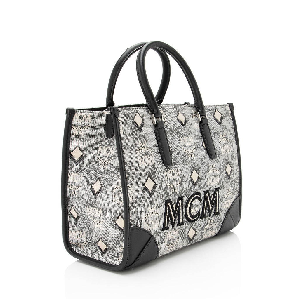 MCM Vintage Monogram Jacquard Small Tote