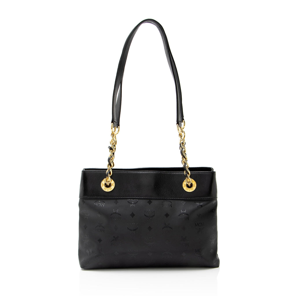MCM Vintage Visetos Nylon Chain Tote