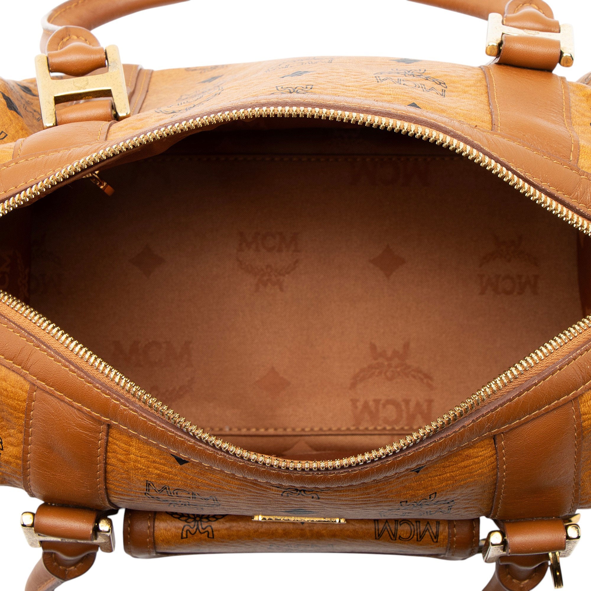 MCM Visetos Small Boston Bag