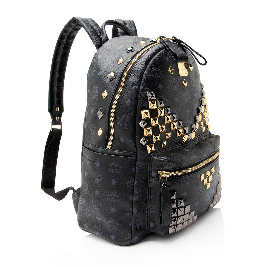 MCM Visetos Studded Stark Medium Backpack