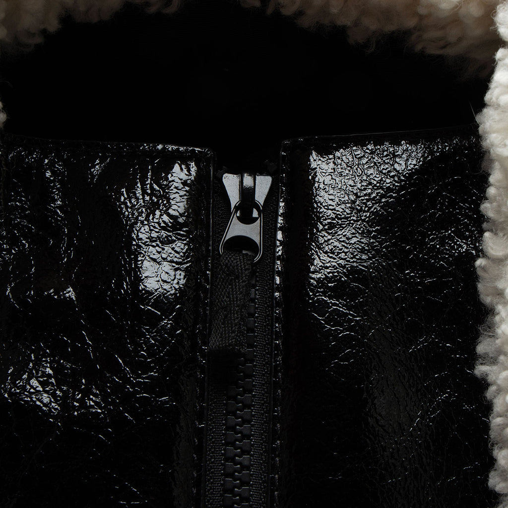 Marc Jacobs Crinkled Leather Faux Shearling The Tote Large Bag