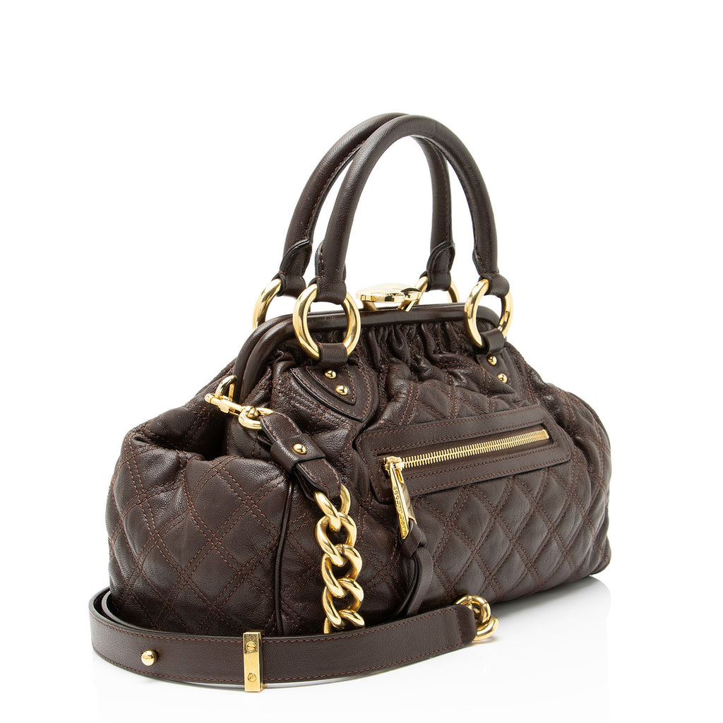 Marc Jacobs Quilted Lambskin Stam Satchel