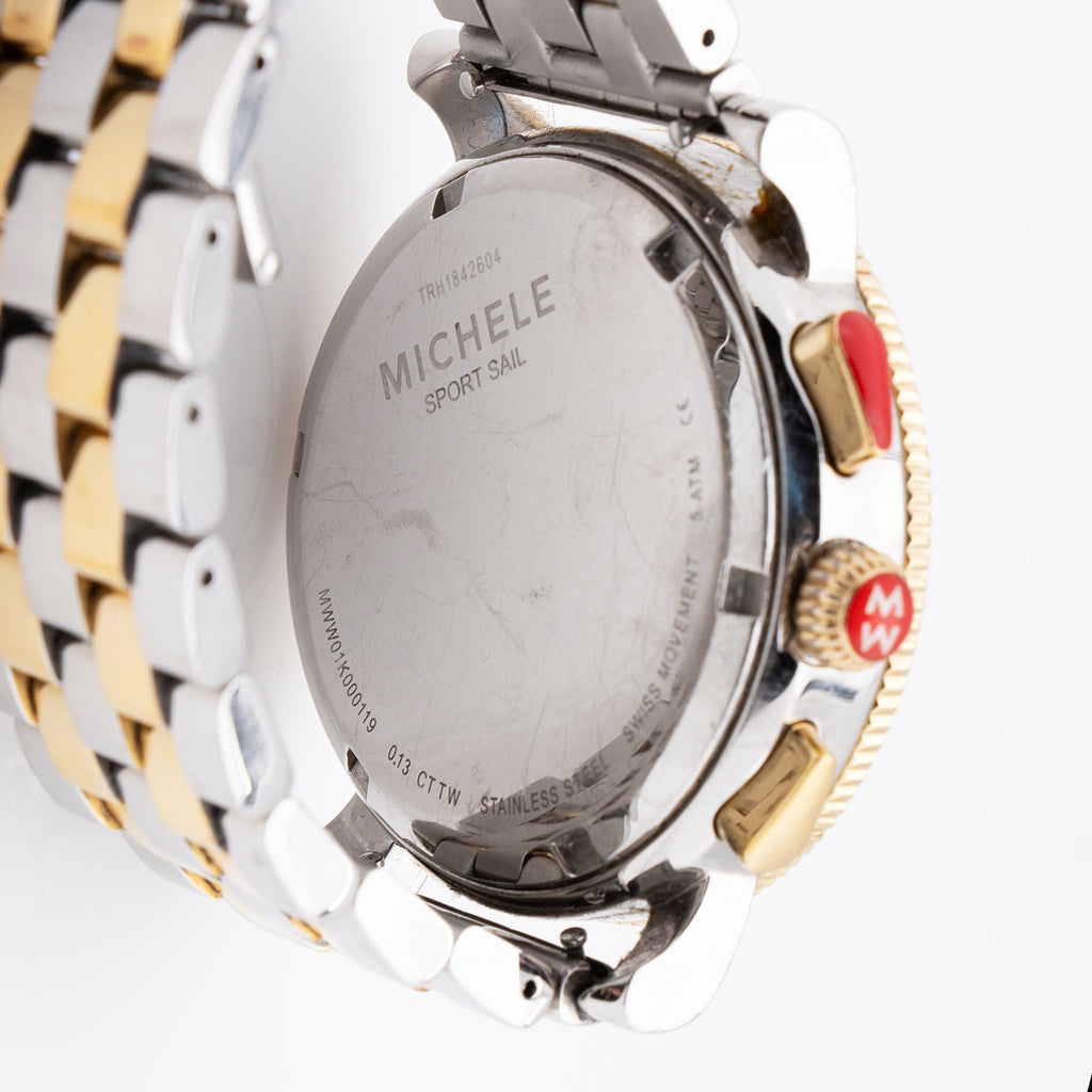 Michele Stainless Steel Diamond Two Tone Sport Sail Watch