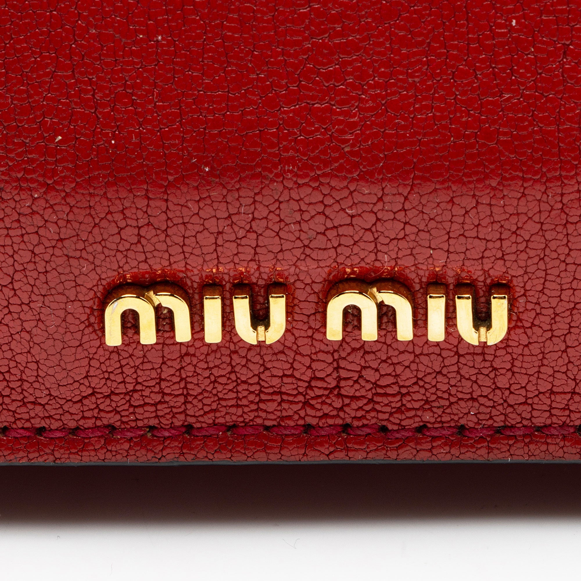 Miu Miu Goatskin Crystal Embellished Madras Shoulder Bag