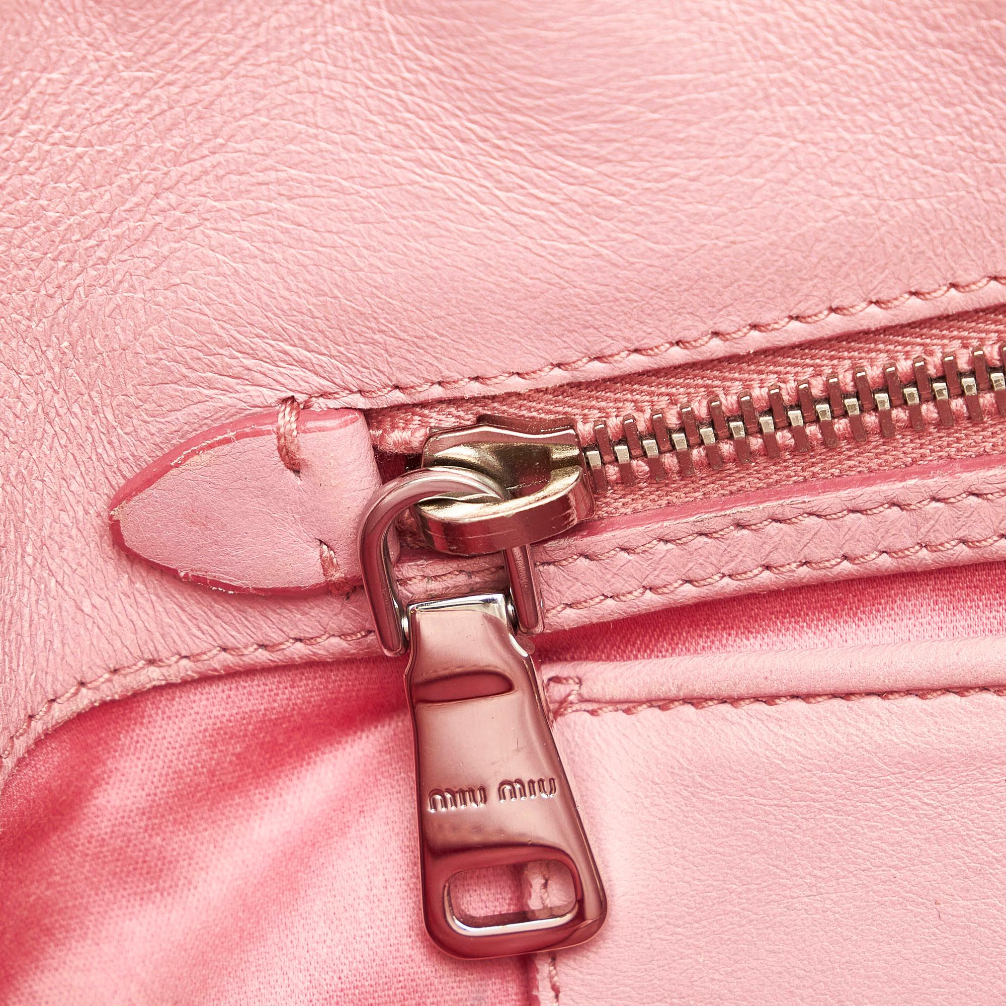 Miu Miu Matelasse Lambskin Leather Satchel (SHG-30245)