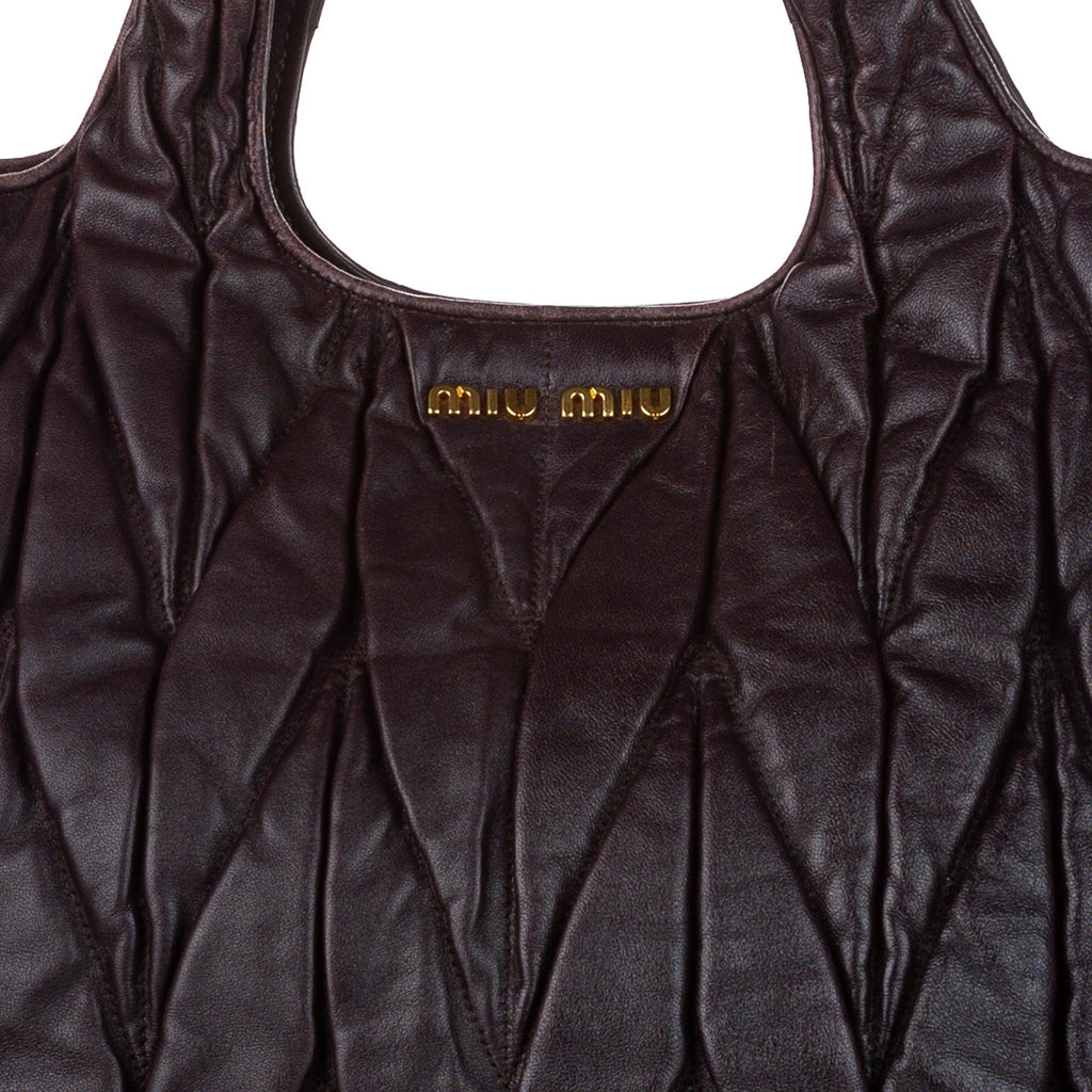 Miu Miu Matelasse Lambskin Leather Satchel (SHG-30871)