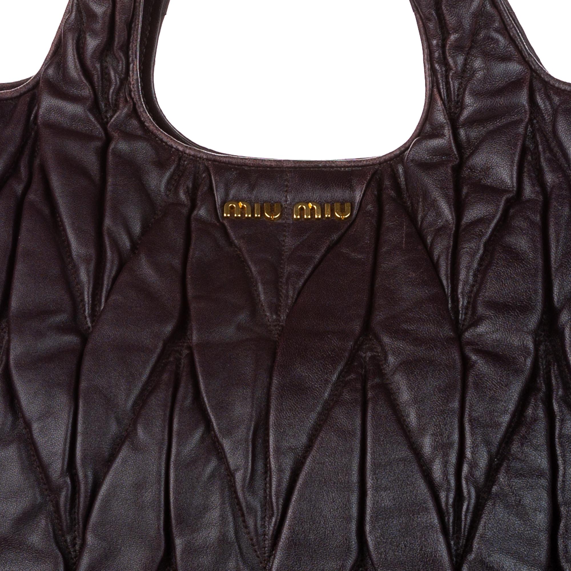 Miu Miu Matelasse Lambskin Leather Satchel (SHG-30871)