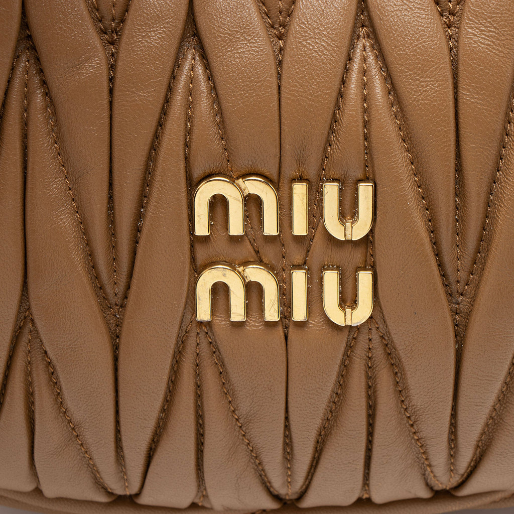 Miu Miu Matelasse Leather Wander Hobo